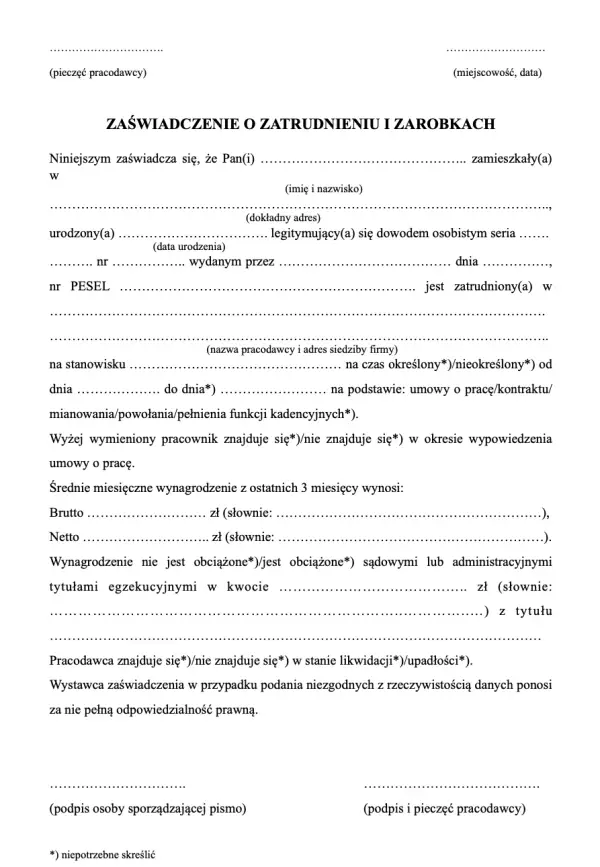 Jak napisać zaswiadczenie o zatrudnieniu pracownika - krok po kroku